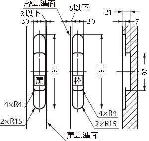 건축도어용숨겨진힌지 HES-3030BR형