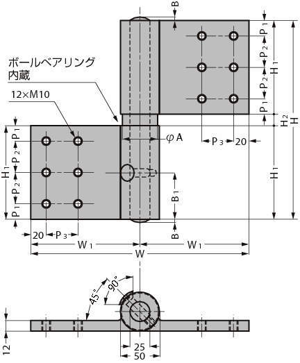 스테인레스강제  울트라대형 깃발힌지 HG-KH형