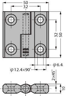 125°열림 스테인레스강제  탈착힌지 218-9119