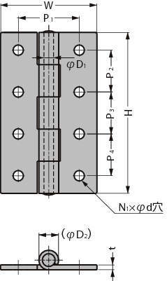 스테인레스강제  평힌지 LSA형, LSB형