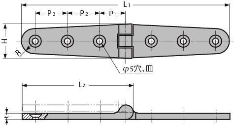스테인레스강제 힌지 50704、50706