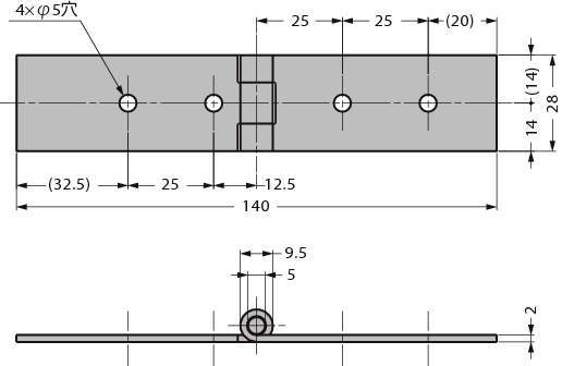 스테인레스강제 수평형힌지 SYR140