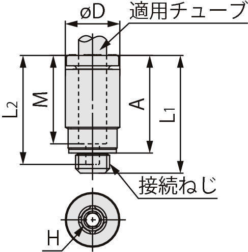 육각구멍붙이하프유니온 KQ2S(가스켓씰)