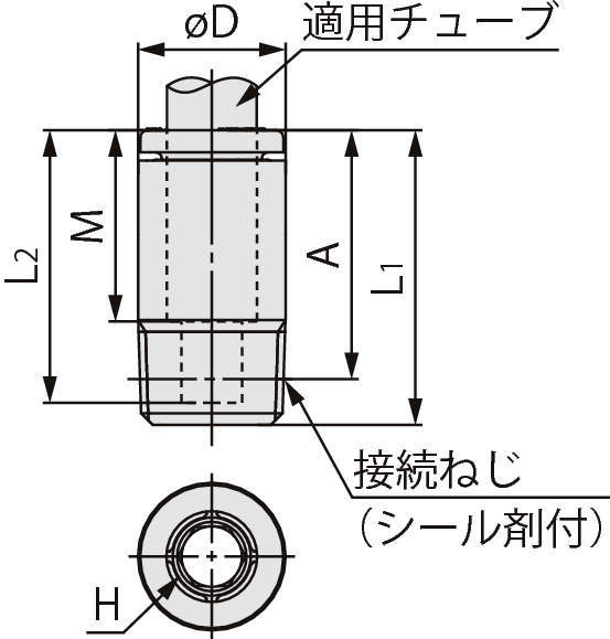육각구멍붙이하프유니온 KQ2S(씰제)