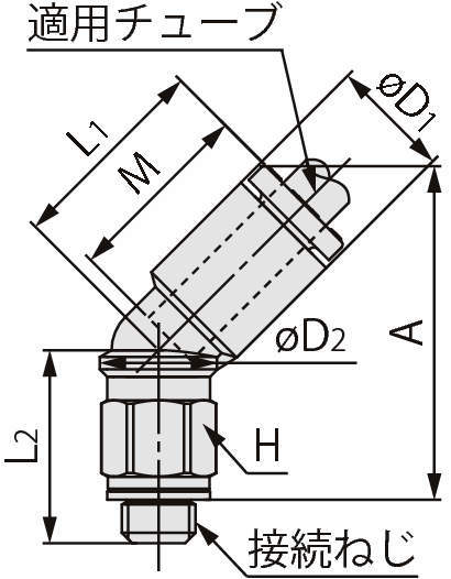 45°엘보유니온 KQ2K(가스켓씰)