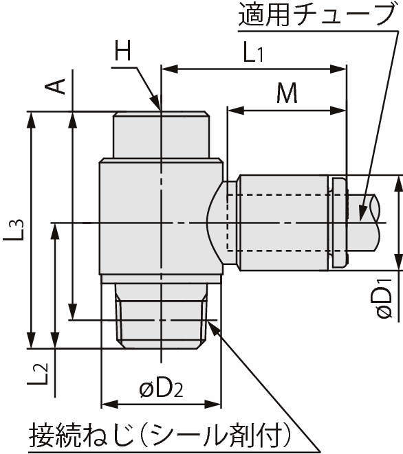 육각구멍붙이유니버셜엘보 KQ2VS(씰제)