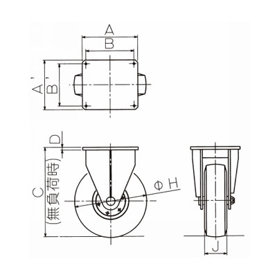 초중량급캐스터시리즈·자재차·고정차 싱글