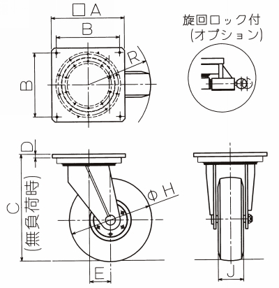 초중량급캐스터시리즈·자재차·고정차 싱글