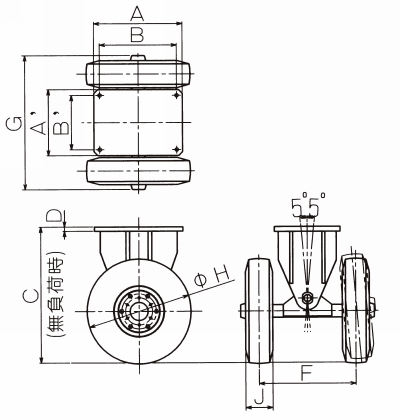 초중량급캐스터시리즈·자재차·고정차 더블