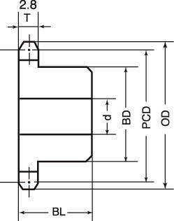 SM25 스테인레스스프라켓 1열신B형
