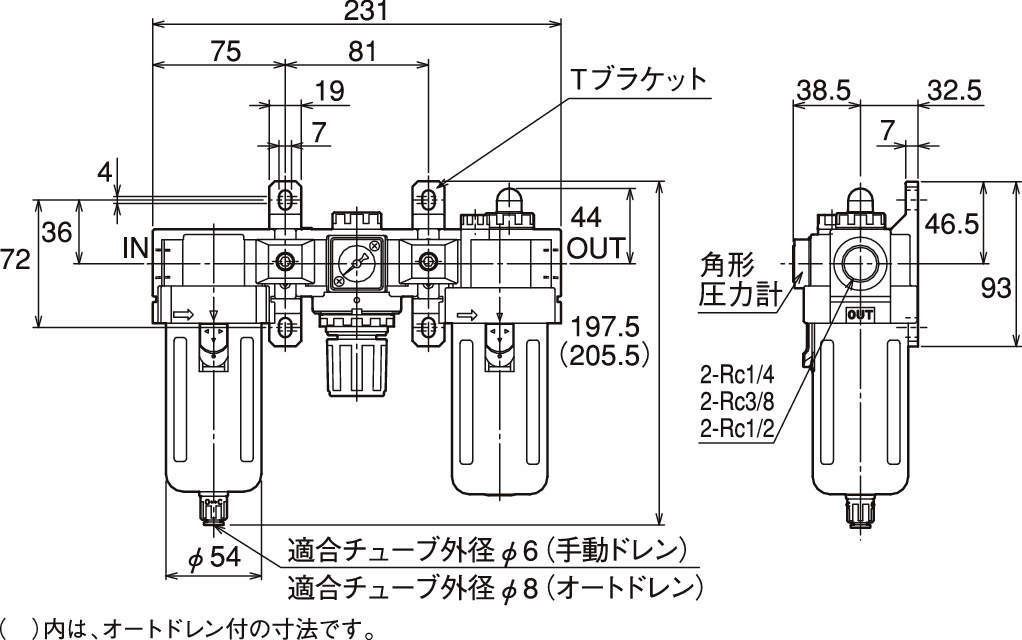 에처콘트롤유니트／3점세트 EFRL2시리즈