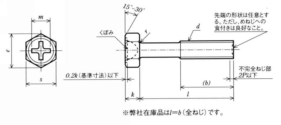 ASSK 스테인레스십자구멍붙이 육각업셋볼트