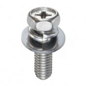 ASSKW 스테인레스스프링·평와셔삽입십자구멍붙이 육각업셋