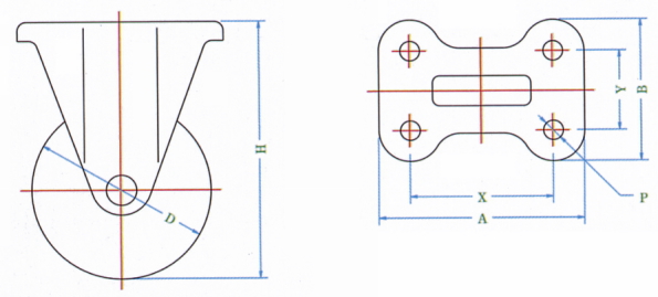 K·KB형캐스터(고정차·플레이트식)