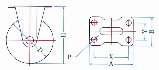 SR형캐스터(고정·플레이트식)