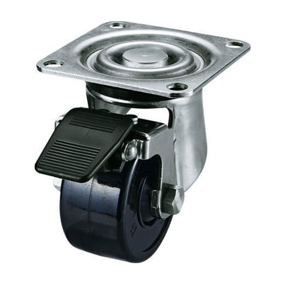 SUS-HG-S형(스토퍼부착) 자재차(더블베어링) 플레이트식