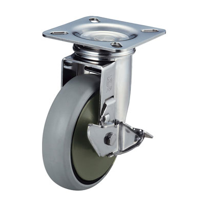 SUS-J-S형(스토퍼부착) 자재차(더블베어링) 플레이트식